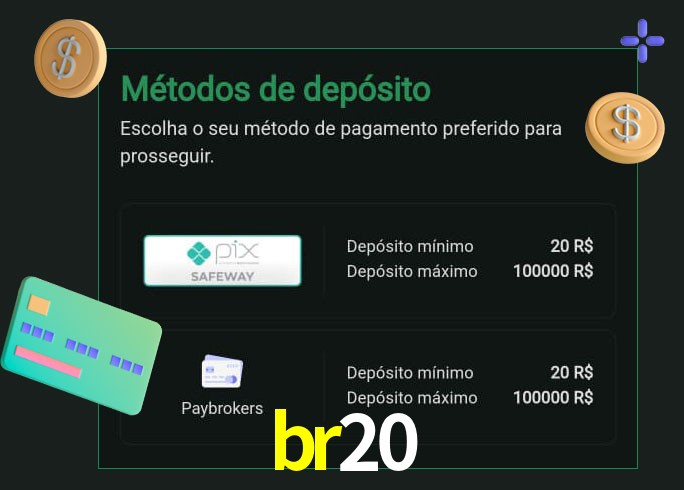 O cassino br20 oferece uma grande variedade de métodos de pagamento